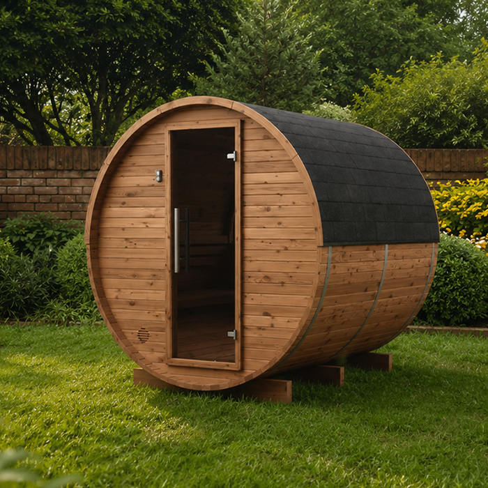 Produktbilde av tønnebadstue HC-225 i Thermowood.
