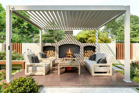 Pergola for restaurant- og hotellterrasser med flere sitteplasser
