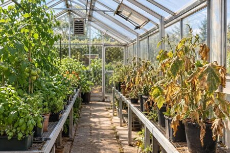 Hvorfor blir planter svidd på én side av drivhuset?