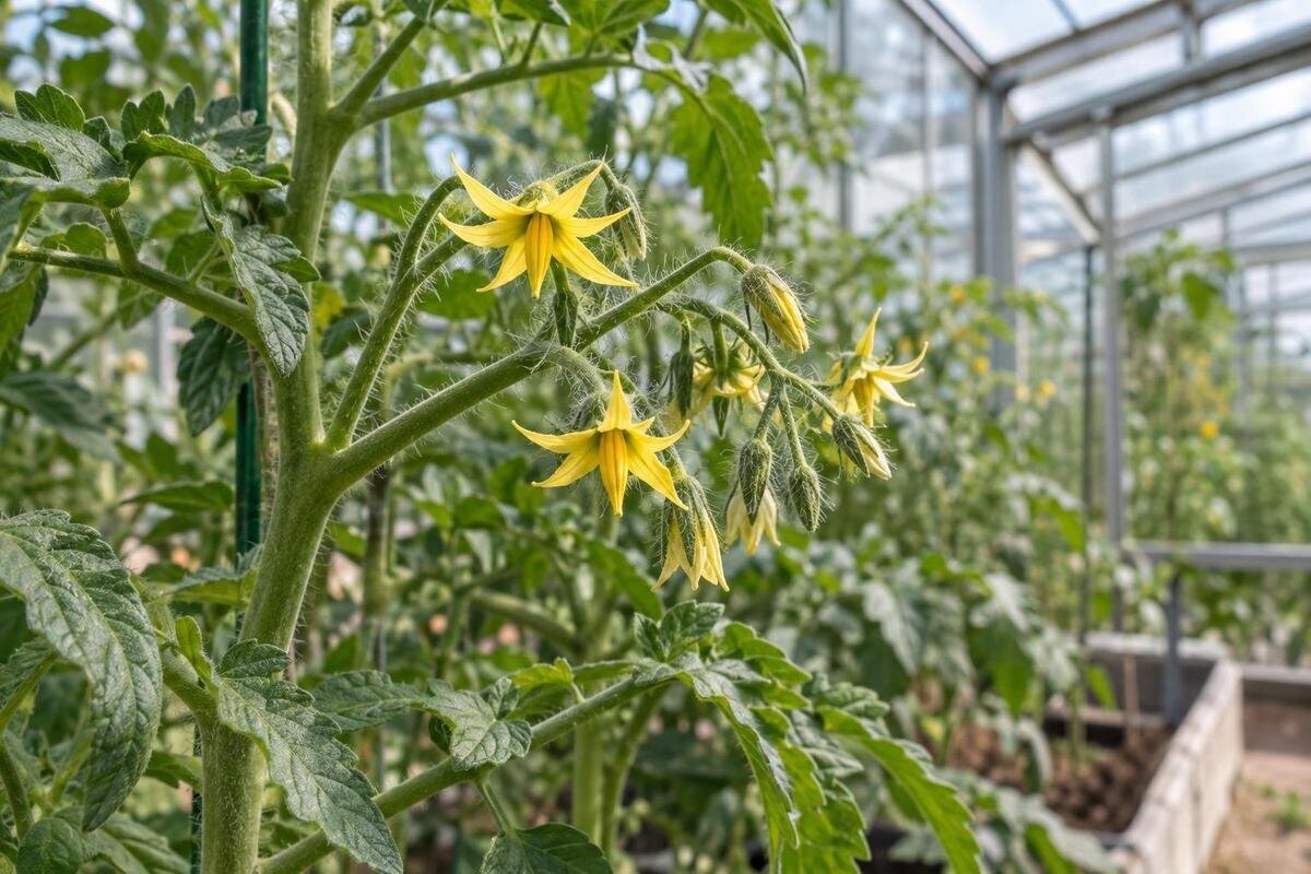 Tomatene blomstrer, men setter ikke frukt i drivhuset