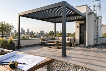 Pergola på takterrasse: last, tetting og adkomst