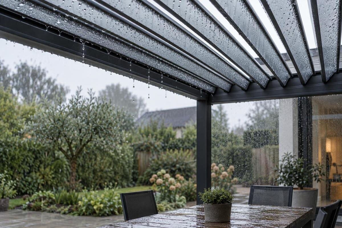 Er det regn eller kondens under pergolaen?