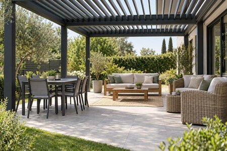 Utemøbler under pergola: Aluminium, tre eller kunstrotting?