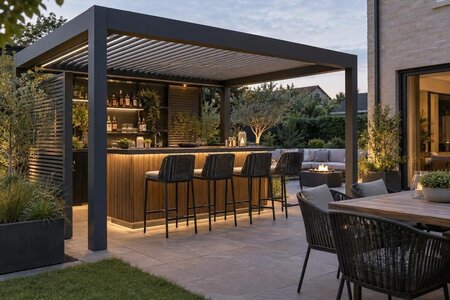 Hagebar under pergola: Planlegg flyt og soner