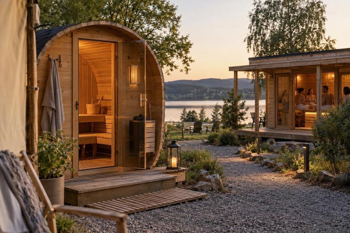 Egen badstue eller fellesanlegg på glampingstedet?
