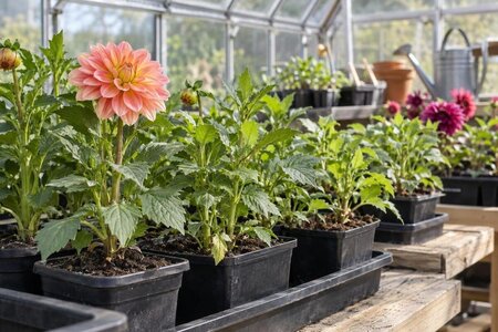 Start georginer i drivhus før de plantes ut