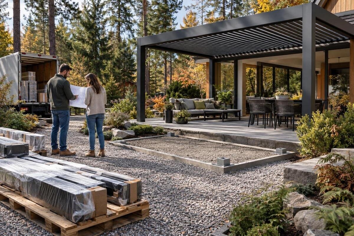 Kjøp pergola på Black Friday: planlegg levering og montering