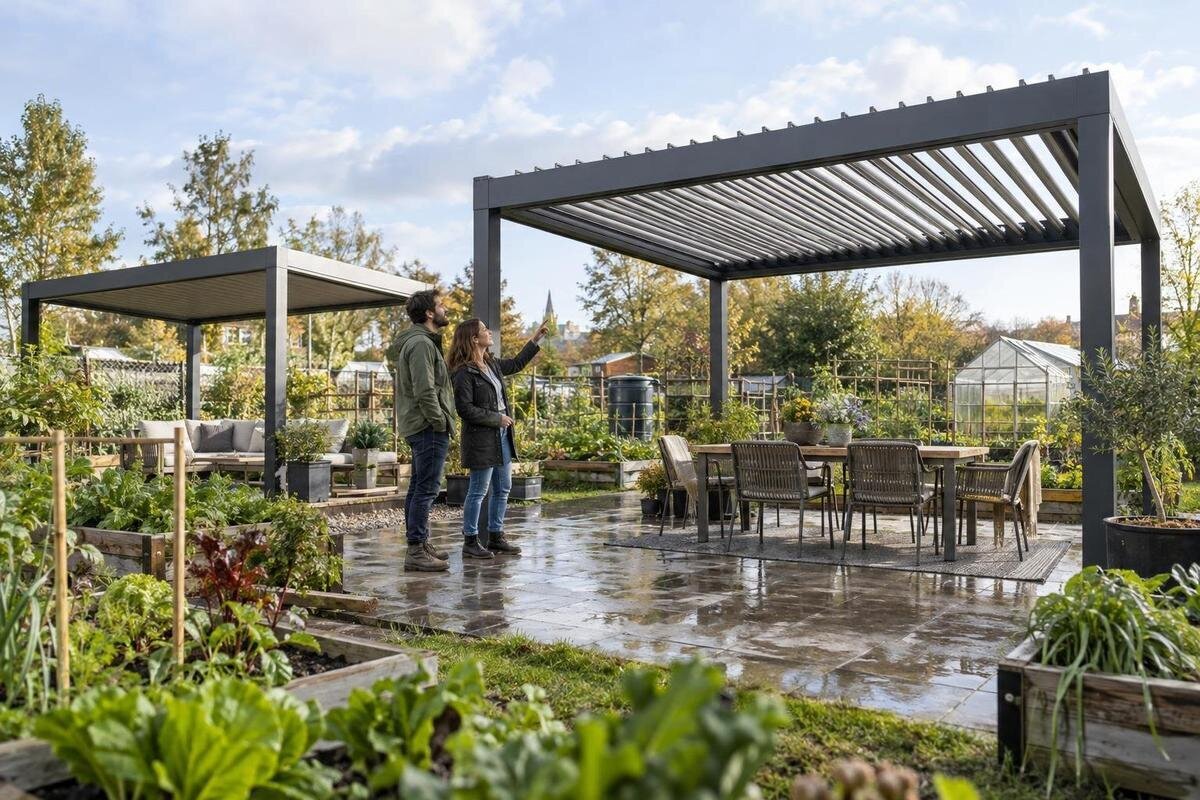 Kjøp av bioklimatisk pergola: Slik vurderer du det justerbare taket