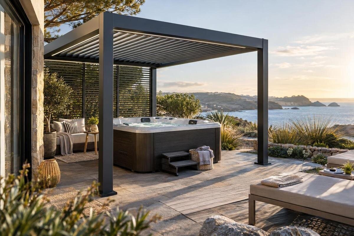 Skal du kjøpe pergola til uteplassen med boblebad? Slik velger du riktig