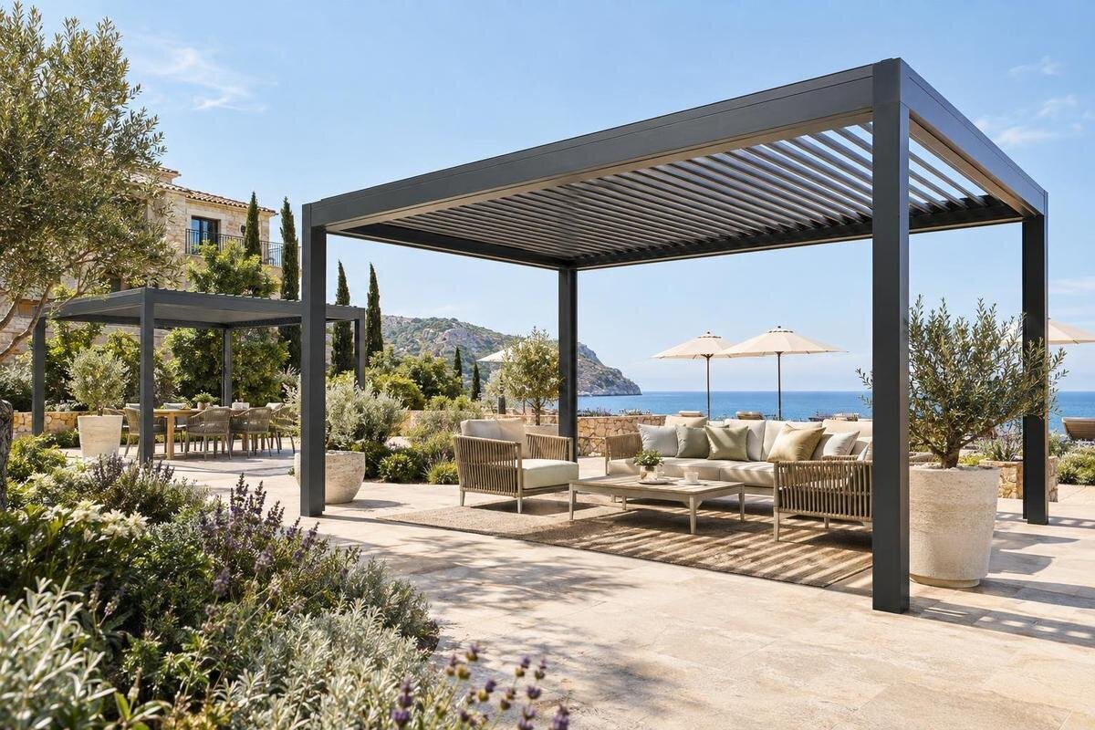 Slik kjøper du pergola til et hotell eller en feriebolig