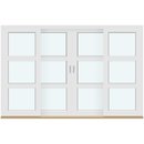 4 rammer med 2 sprosser som deler glass