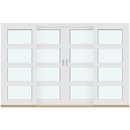4 rammer med 3 sprosser som deler glass