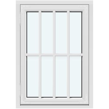 Historisk sidehengslet vinduer (Med én ramme, utadslående)