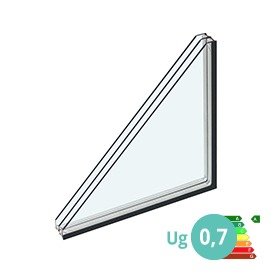 48mm 3-lags isolerglass med varm kant (CHR)