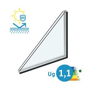26mm 2-lags isolerglass Super LowE 1.0 belegg med varm kant (CHR)