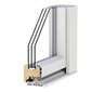 Furu fra midten av tre + Aluminium